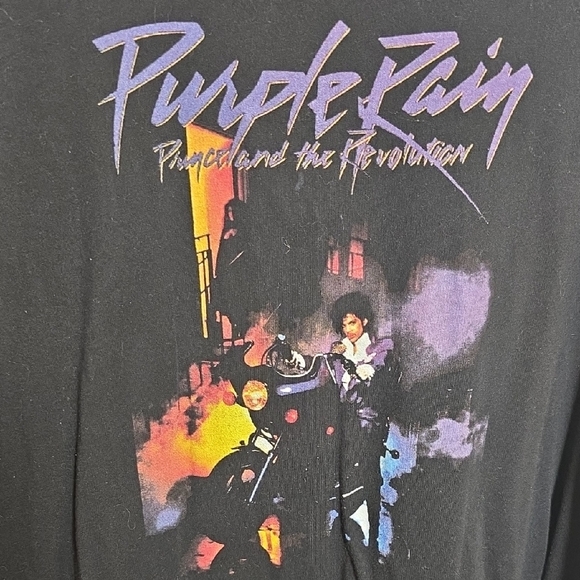 Prince Purple Rain 2X XXL 2XL Black Tee with Purple and Blue Graphics - Picture 4 of 5